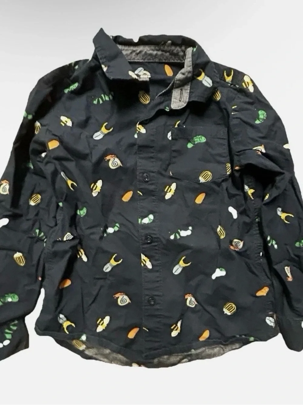 Toddler Boy Button Down Long Sleeve Shirts Dinosaurs Cars Size 5T